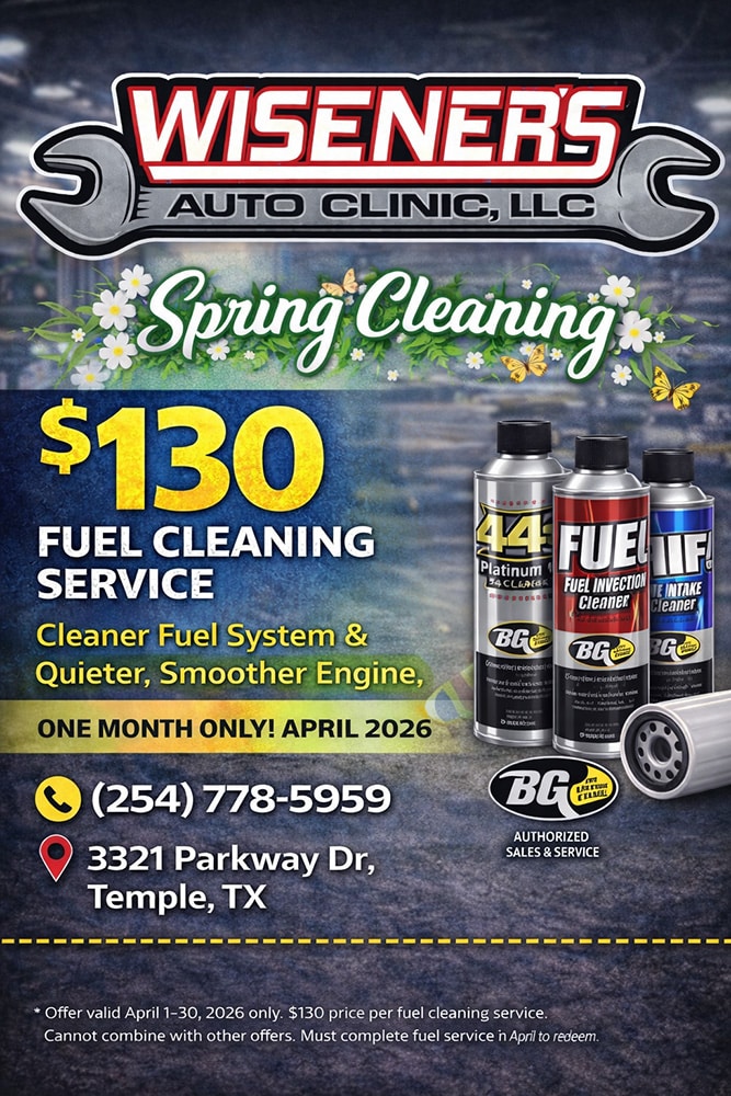 Wisener's Auto Clinic is offering a Steering & Suspension Rebate between Feb 1 - March 31, 2026
